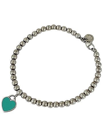 Tiffany & Co. Tiffany &amp; Co. Return to Mini Heart Bracelet with Ball Chain, Sterling Silver 925, Women's. (view 1)