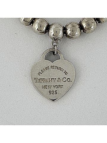 Tiffany & Co. Tiffany &amp; Co. Return to Mini Heart Bracelet with Ball Chain, Sterling Silver 925, Women's. (view 2)