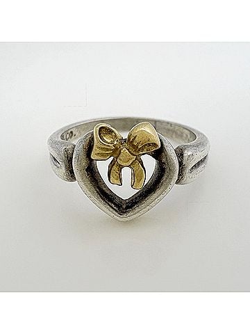 Tiffany & Co. Tiffany &amp; Co. Heart with Bow Ring, Sterling Silver 925/750, Women's Ring (view 2)
