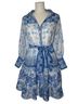 Dalia Macphee Floral Blue White Casual Dress Size S - photo 1