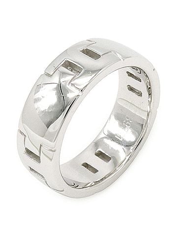 Hermès HERMES Hercules Ring, 18KWG (750WG) White Gold, Size #51 (approx. Japanese) (view 1)