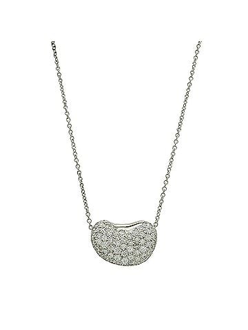 Tiffany & Co. TIFFANY&amp;Co. Tiffany Elsa Peretti Bean Design Pendant Pave Diamond Pt950 Platinum (view 2)