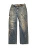Johnny Was 100% Cotton Floral Blue Jeans Size 28 - photo 1