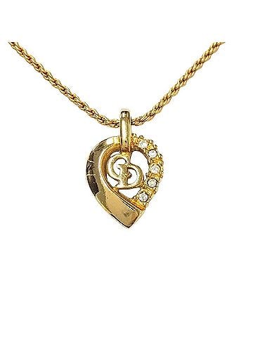 Christian Dior Christian Dior CD Logo Vintage Necklace with Rhinestones, Gold Plated (GPg) (view 1)
