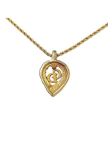 Christian Dior Christian Dior CD Logo Vintage Necklace with Rhinestones, Gold Plated (GPg) (view 2)
