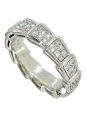 Bvlgari Bulgari BVLGARI Serpenti Viper Ring, Diamond, Size #53, 18KWG, 7.8g, White Gold, Women's. (view 1)