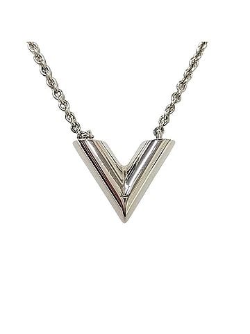 Louis Vuitton Louis Vuitton Essential V M63197 Necklace, Metal, Silver, LE2244 (view 1)