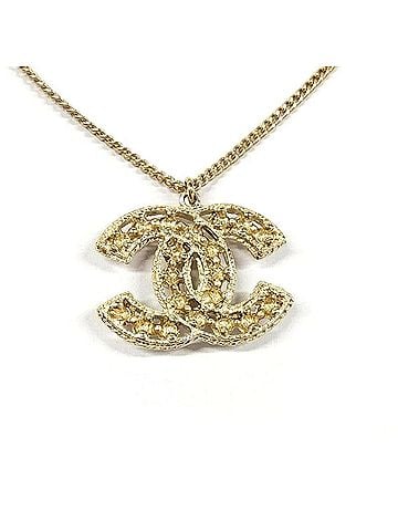 Chanel Chanel A15V Coco Mark Necklace, Faux Pearl, GPg Gold (view 2)