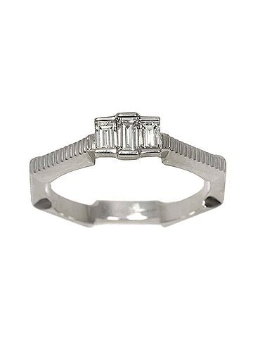 Gucci Gucci Link to Love Ring with Diamonds, 18K White Gold (750) (view 2)