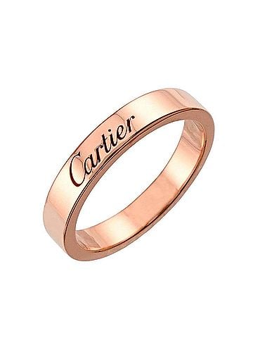 Cartier Cartier C de Ring #47, 3mm wide, 18K PG (Pink Gold 750), engraved. (view 1)