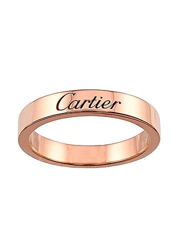 Cartier Cartier C de Ring #47, 3mm wide, 18K PG (Pink Gold 750), engraved. (view 2)