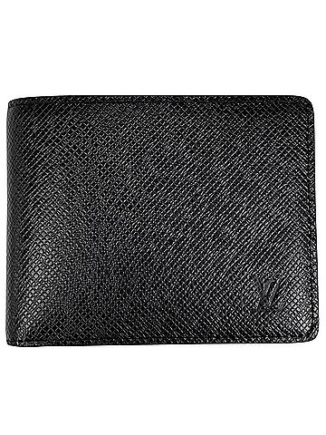 Louis Vuitton Louis Vuitton Portefeuille Slender Bi-fold Wallet, Taiga Leather, Noir (Black), M30539, Men's (view 1)