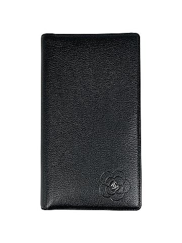 Chanel Chanel Camellia Bi-fold Long Wallet, Coco Mark, Leather, Black, A46511, Women's (view 1)