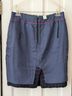 J.Crew Checkered-gingham Houndstooth Tweed Blue Black Wool Skirt Size 10 - photo 4