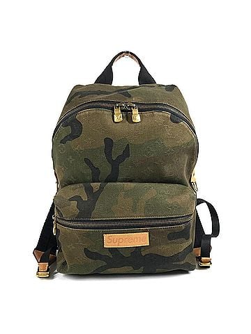 Louis Vuitton LOUIS VUITTON M44200 Supreme Collaboration Apollo Bag Backpack Camouflage Canvas Rucksack Men's Green (view 1)