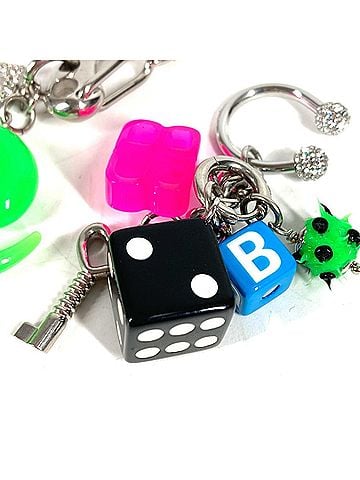 Balenciaga BALENCIAGA 806245 Dice BB Rhinestone Logo Pigalle Collector Accessories Earrings Plastic Metal Men's Women's Multicolor (view 2)