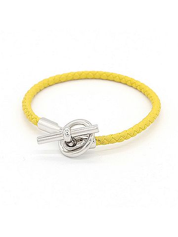 Hermès Hermes Glenan Yellow Leather Bangle Bracelet for Women (view 1)