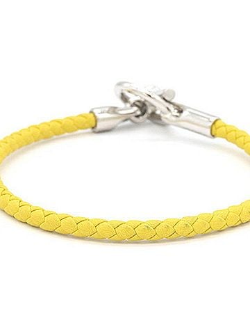 Hermès Hermes Glenan Yellow Leather Bangle Bracelet for Women (view 2)