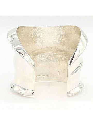 Saint Laurent Saint Laurent Bangle Cuff Silver Metal Bracelet for Men (view 2)