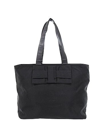Prada Excellent condition Prada logo ribbon tote bag 1BG052 black 1166PRADA (view 1)