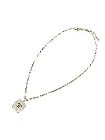 Chanel Excellent condition Chanel Coco Mark Vintage Glitter Square Necklace Resin Metal Clear 0882CHANEL (view 2)