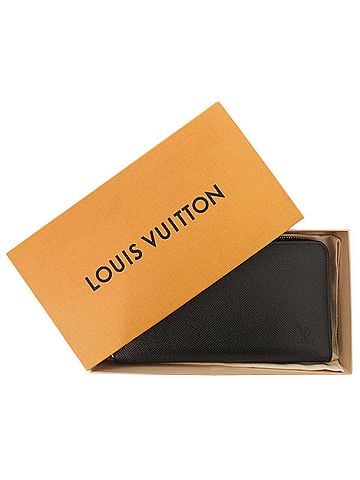 Louis Vuitton Like New Louis Vuitton Zippy Organizer NM Taiga Round Zipper M30056 Black Long Wallet LV 1250 LOUIS VUITTON Men's (view 2)