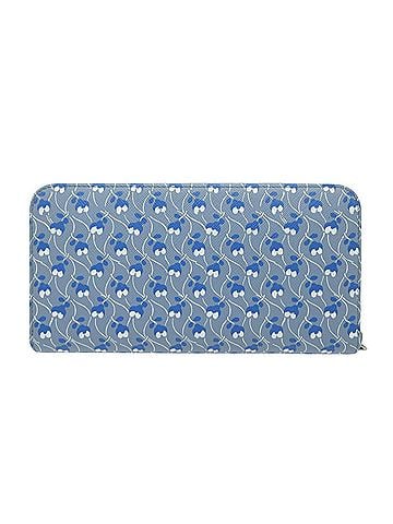 Prada Like New Prada Ramage Small Floral Triangle Logo Long Wallet 1ML506 Saffiano Leather Blue 1203 PRADA (view 2)