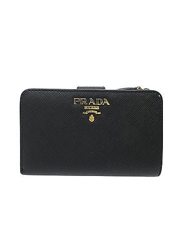Prada Like New Prada Saffiano Leather Black 1ML225 L-shaped Zipper Bi-fold Wallet 1466 PRADA (view 1)