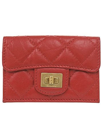 Chanel Like New Chanel 2.55 Compact Wallet Leather Serial Number 26 Series Red Tri-fold 0935CHANEL (view 1)