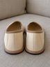 Pratesi 100% Canvas Solid Tan Burgundy White Flats Size 5 - photo 5