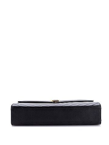 Saint Laurent Classic Monogram Envelope Satchel Matelasse Chevron Leather Large (view 2)