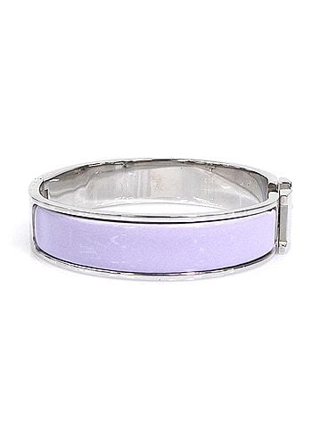 Hermès Hermes HERMES Bangle Bracelet Clic Clack H Metal Enamel Silver Purple Women's e62019k (view 2)