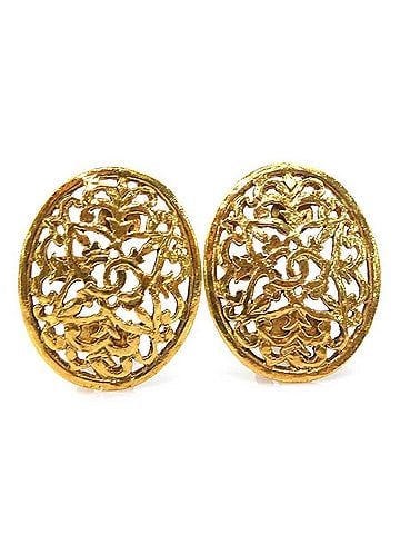 Chanel Chanel earrings, Coco Mark design, metal, gold, women's, e62010k (view 1)