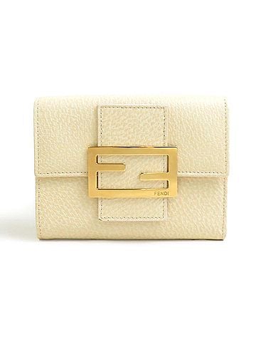 Fendi Fendi Tri-fold Wallet, Leather, Beige Gold, Women's, e62004i (view 1)