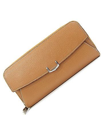 Cartier Cartier Round Long Wallet C de L3001532 Brown Leather Women's (view 1)