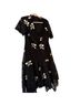 Taylor 100% Polyester 100% Linen Floral Black White Cocktail Dress Size 16 - photo 1