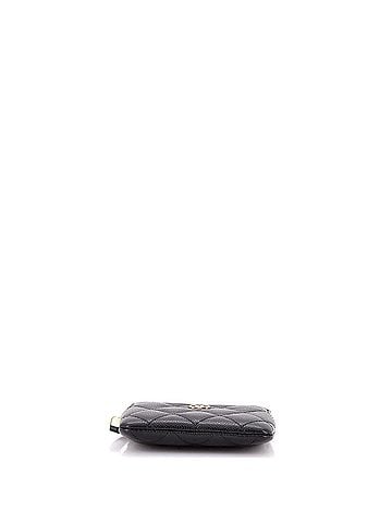 Chanel Square Zip Around Card Holder Wallet Quilted Caviar (view 2)