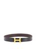 Hermès 100% Leather Black Constance Martelee H Reversible Belt Leather with Hammered Hardware Medium One size - photo 2