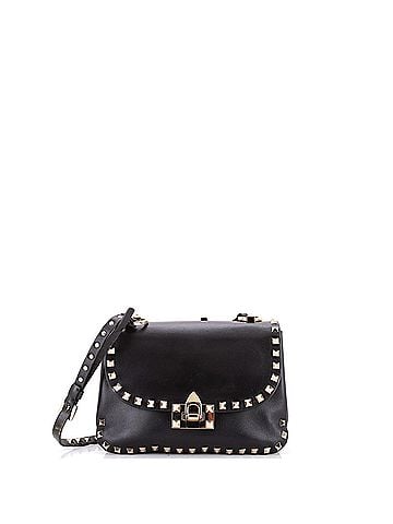 Valentino Garavani Rockstud Flip Lock Flap Bag Leather Small (view 1)
