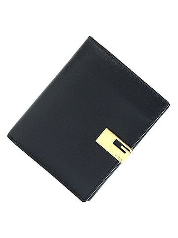 Gucci Gucci W-Wallet 035?2067?1960?8 Black Calf Leather Bi-fold Wallet Compact Mini Old Classic Women's GUCCI (view 1)
