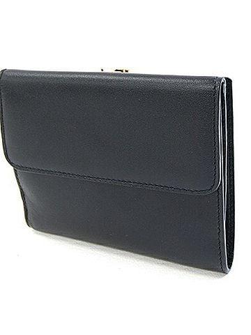 Gucci Gucci W-Wallet 035?2067?1960?8 Black Calf Leather Bi-fold Wallet Compact Mini Old Classic Women's GUCCI (view 2)