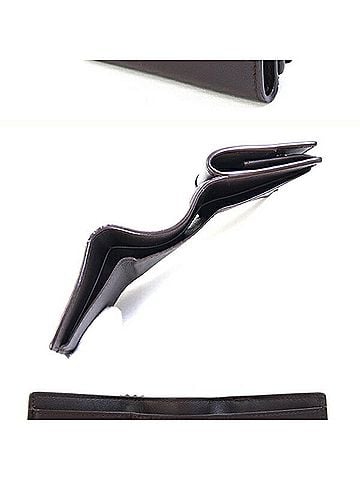 Saint Laurent Saint Laurent Cassandra Origami Tiny Wallet 665599 Dark Brown Black Leather YSL Mini Bi-color Women's SAINT LAURENT (view 2)