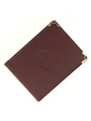 Cartier Cartier Bi-fold Money Clip Must Bordeaux Leather Wine Red Wallet Billfold Men's (view 1)