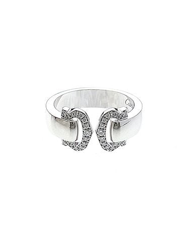 Cartier Cartier 2C Boucle Diamond Ring White Gold (18K) Fashion Diamond Band Ring Silver (view 1)