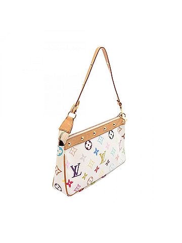 Louis Vuitton Louis Vuitton Pochette Accessoires Handbag, Coated Canvas and Leather, Monogram Multicolor, Women's, White (M92649) (view 2)