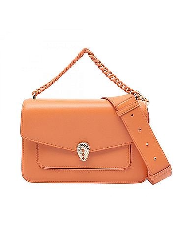 Bvlgari Bulgari BVLGARI Serpenti Forever 2-Way Handbag, Leather, Women's, Orange (view 1)