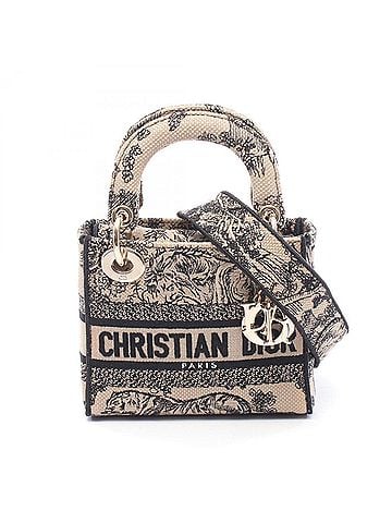 Christian Dior Christian Dior Dior LADY D-LITE Mini 2-Way Handbag, Canvas, Women's, Beige/Black (view 1)