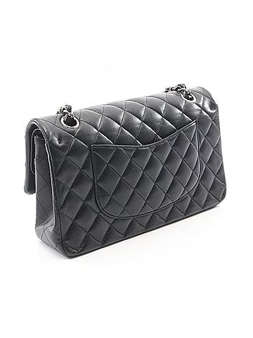 Chanel Chanel Matelassé Double Flap Shoulder Bag/Handbag, Lambskin Leather, Women's, Black (view 2)