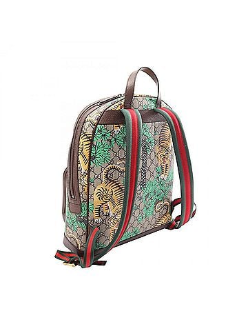Gucci Gucci GG Supreme Bengal Sherry Line Backpack/Handbag, Coated Canvas and Leather, Men's/Women's, Beige/Brown/Multicolor, 428027 (view 2)
