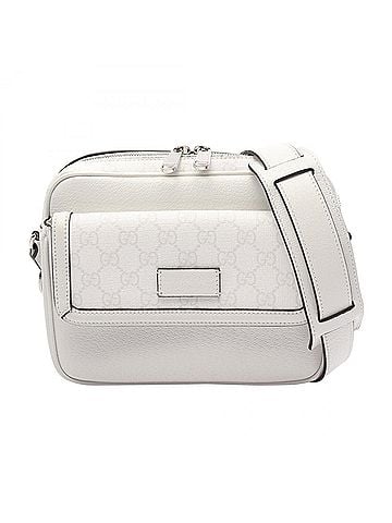 Gucci Gucci GG Supreme Small Crossbody Bag, Shoulder Handbag, Coated Canvas Leather, Women's, White, 795464 (view 1)
